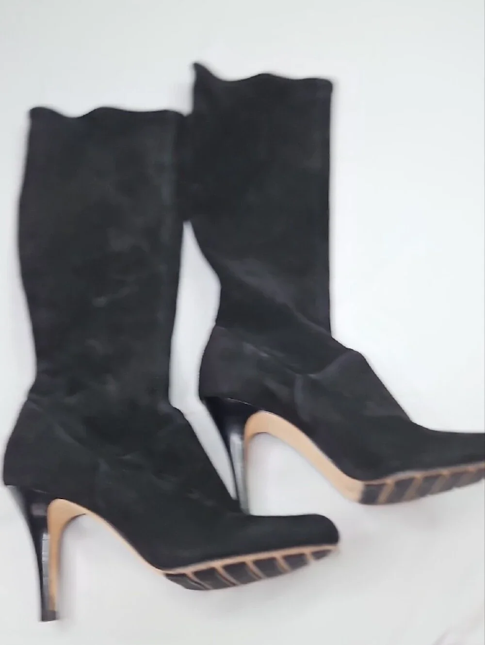 Cole Haan Nike Air Black Over-the-Knee Suede Stiletto Boots Sixe 9B